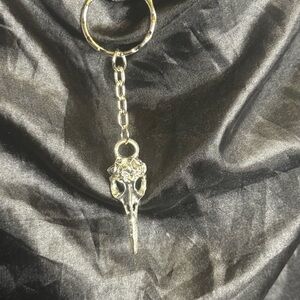 Unisex Alloy Raven Skull Keychain